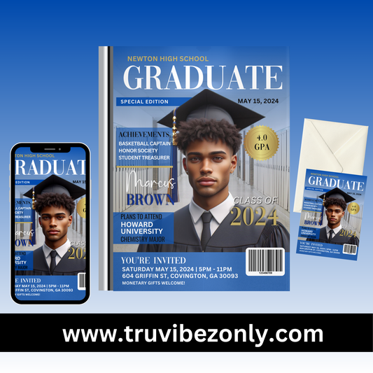 Graduation Invitations w/mockups  (Editable)