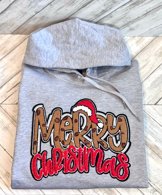 Merry Christmas Chenille Hoodie