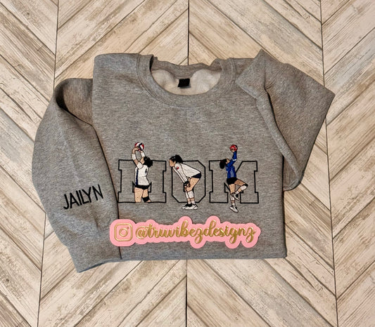 Custom MOM / DAD Embroidered Outline Sweatshirt