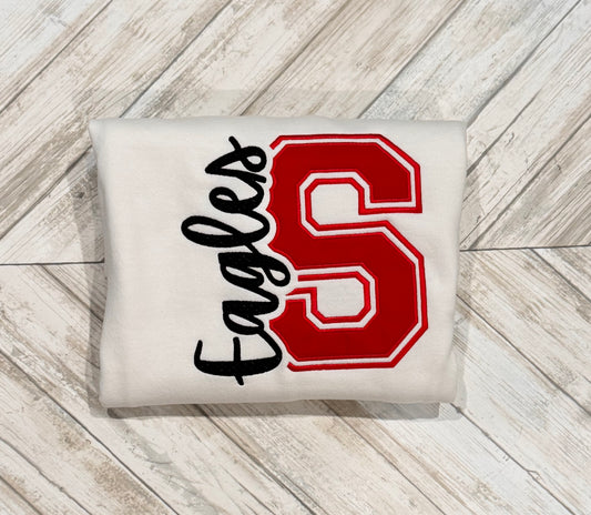 CUSTOM KNOCKOUT NAME OR SPORTS CREWNECK — EMBROIDERY