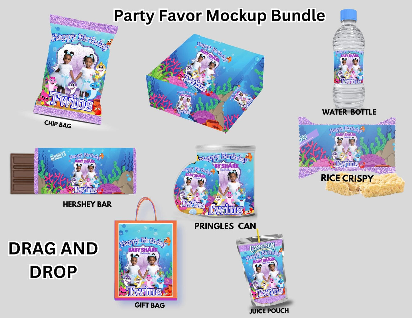 Baby Shark, Dora, Roblox Party Favors