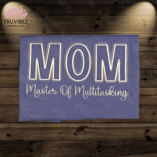 Lavender MOM Embroidered T-Shirt | Master of Multitasking