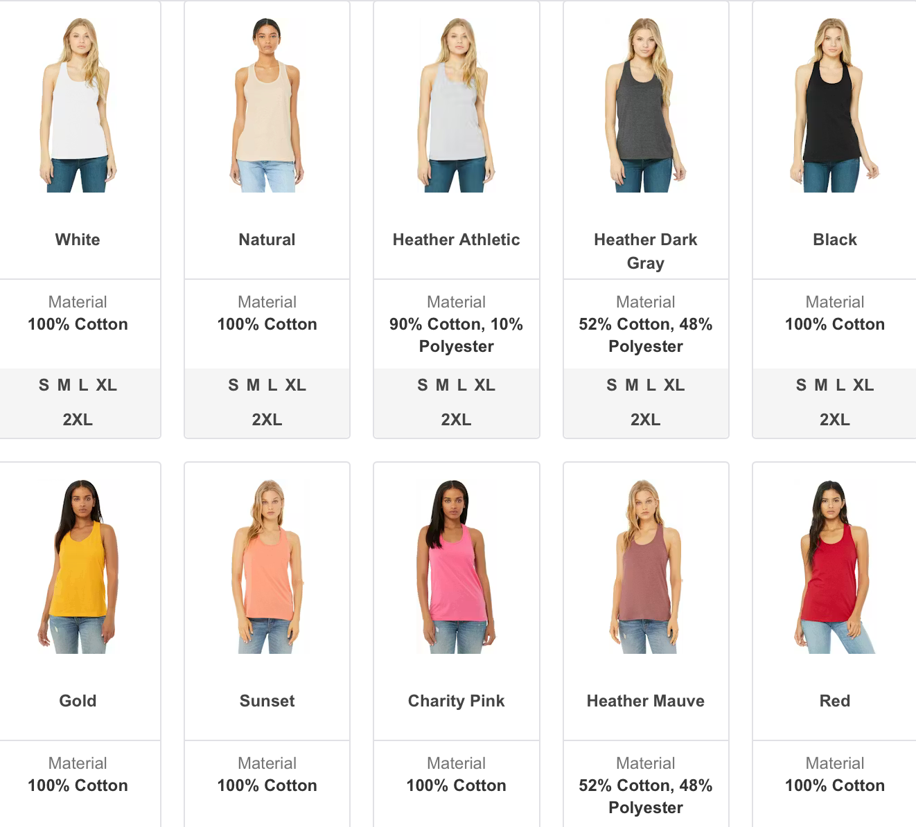 Bella Canvas Razorback Tanks