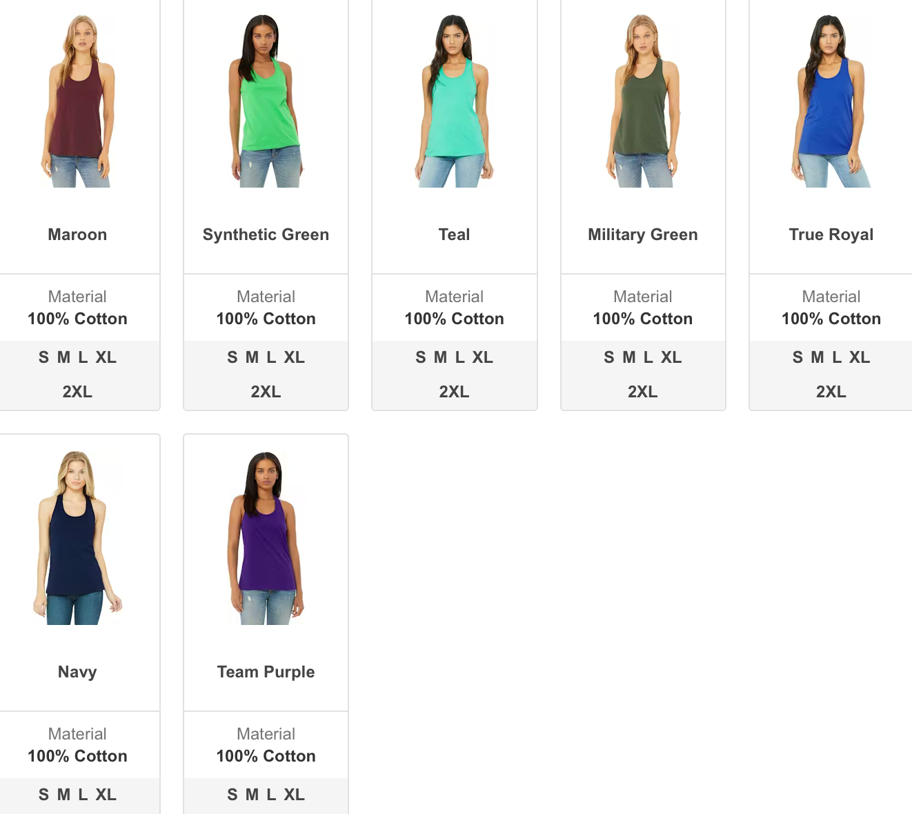 Bella Canvas Razorback Tanks